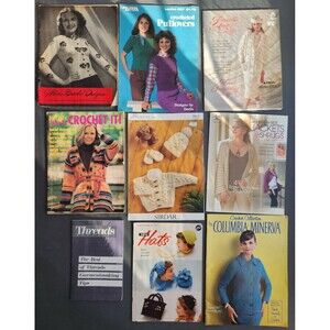 Vintage Patterns Alice Brooks Aran Fashions Patons Crochet Hats Sweaters Baby